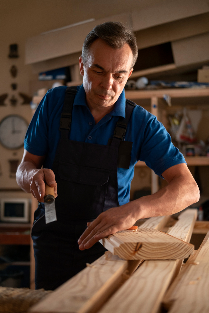 Menuisier pour travaux intérieurs et extérieurs